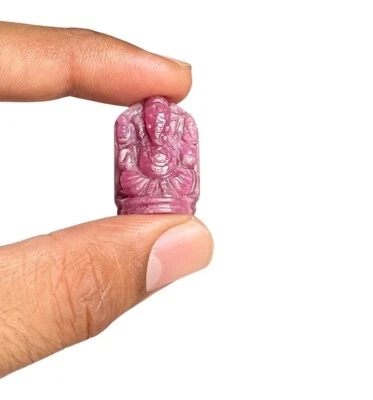 Natural Ruby Handcarved Lord Ganesha for jewellery making, Ruby jewellery - Image 1 of 4