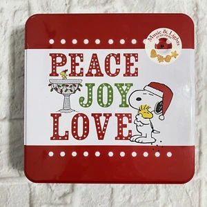 Snoopy & Woodstock Peace Love Joy Weihnachtsplätzchen beleuchtet & Musikdose FUNKTIONIERT - Bild 1 von 4