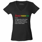 Juneteenth Definition June 19th 1865 Women's V-Neck T-shirt Juneteenth Tee
