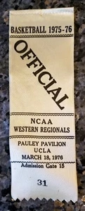 1976 NCAA Basketball UCLA Official Ribbon - Picture 1 of 1