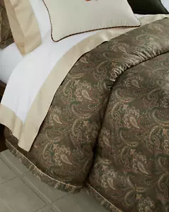 $400 RALPH LAUREN Heritage Paisley Full/Queen Duvet Cover - Sage Green Multi NEW - Picture 1 of 13