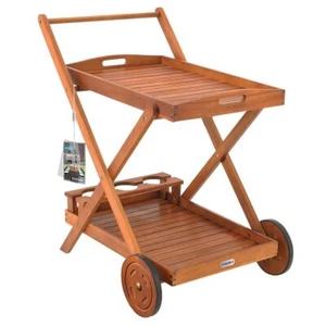CASARIA® Servierwagen Küchenwagen Rollwagen Beistellwagen Küchenrollwagen Holz - Bild 1 von 10