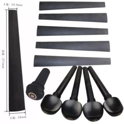 Violin part:25pcs ebony violin fingerboards+25pcs endpins,100 violin pegs 4/4  - Image 1 of 4