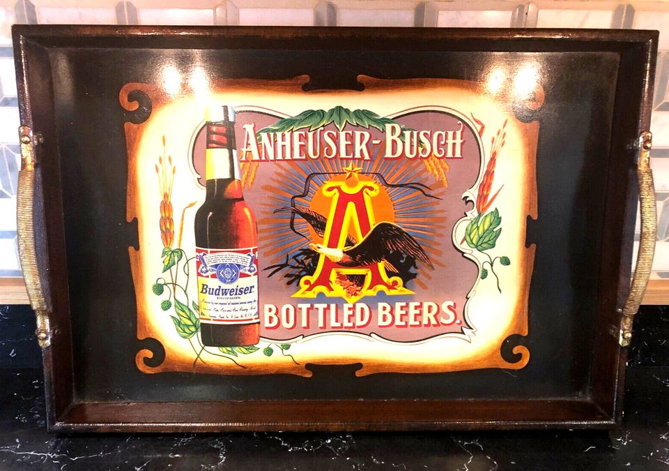 NEOART 2000 ANHEUSER-BUSCH Inc. BUDWEISER ADVERTISING SERVING TRAY 24x16x2.5 - Image 1 of 4