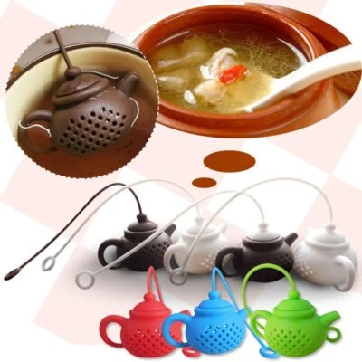 Creative Teapot-Shape Tea Infuser Strainer Tea Filter Reusable Silicone Teaware - Image 1 of 4