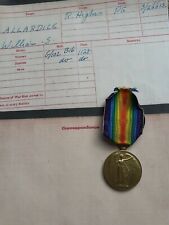 WW1 Victory Medal World War One Royal Highlanders To William Allardice.