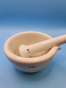 Vintage Coors USA Porcelain Apothecary Mortar and Pestle ( 522-3) 3x5 in - Picture 1 of 13