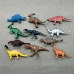 Dinosaur Figure Lot (x11 Set) 4" Plastic Toy Dinosaurs T-Rex Ankylosaurus Dinos+ - Picture 1 of 10