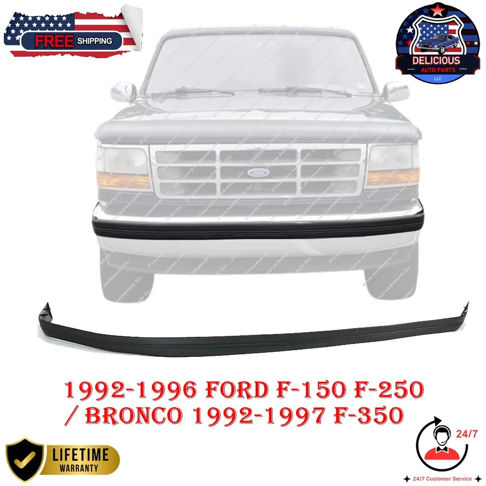 New OEM Replaces Bumper Impact Strip Front Black For 1992-1996 Ford F-150 F-250 Foto 1 de 4