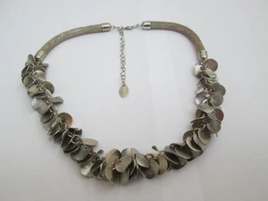 COLLANA CATENA SERPENTE COLOR ARGENTO E DISCHI PENDENTI DI NEXT - Foto 1 di 3