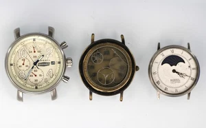 Fossil Watch Men Silver Gold Stainless Steel WR Battery Quartz NON-WORKING-G - Picture 1 of 5