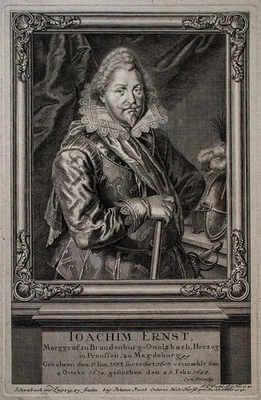 Johann Windter Joachim Ernst Brandenburg-Ansbach Porträt Kupferstich 1740 - Bild 1 von 2