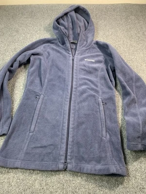 Suéter Columbia Mujer Medio Azul Manga Larga Cremallera Completa Exterior Bolsillos Con Capucha Foto 1 de 4