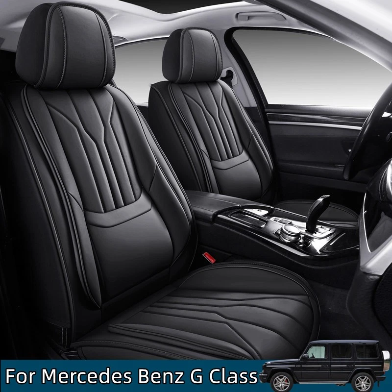 Capas de assento de carro de couro ecológico cobertura total 5 lugares para Mercedes Benz G500 G550 G63 - Imagem 1 de 4