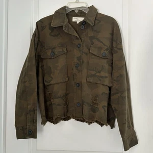 NWOT Vintage Havana Camo Print Jacket Distressed Size Medium - Picture 1 of 17