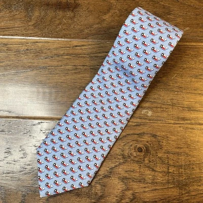 "Corbata de seda patriótica para hombre Vineyard Vines Texas Whale 3,5""x58"" nueva con etiquetas" Foto 1 de 4