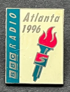BBC RADIO ATLANTA 1996 OLYMPISCHE SPIELE Pin Anstecker Radiosender Stabsabzeichen - Bild 1 von 2