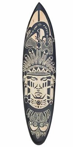 Deko Surfboard 100cm Indianer Tribal Surfbrett Südsee American Natives Amerika - Bild 1 von 2