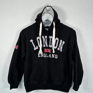 City Fashion Londres Inglaterra Sudadera con Capucha Para Hombre Pequeña Negra Vintage Bordada Suéter - Imagen 1 de 8