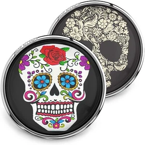 Sugar Skull Snap Jewelry Ginger Charm 18MM Dia Muertos Day Dead Halloween Button - Picture 1 of 13