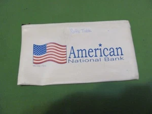 Bolsa de dinero de depósito con cremallera de colección American National Bank 10,75" X 6" - Imagen 1 de 5