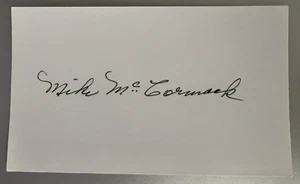 MIKE McCORMACK AUTH HOF AUTOGRAPHED 3 X 5 INDEX CARD BROWNS NM-MINT - Picture 1 of 1