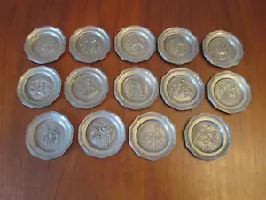 Lot von 14 Vintage Franklin Mint Miniatur Mini Teller Zinn Poor Richards Zitate - Bild 1 von 10