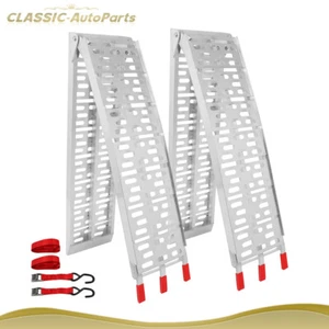 7.5ft Aluminum Arched Motorcycle ATV/UTV Truck Lawn Folding Loading Ramps - Picture 1 of 5