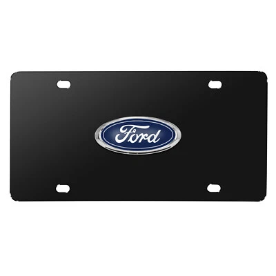 Ford 3D Logo Black Stainless Steel License Plate - Image 1 of 4