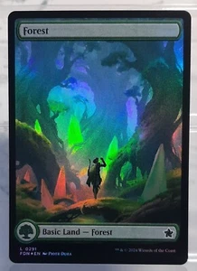Forest (V.4) Basic Land/Foil/Full Art - Magic: The Gathering Foundation - EN/NM - Bild 1 von 2