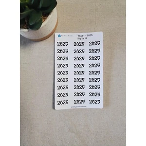 Year Stickers for Calendars, Planners, Journals Style G - Picture 1 of 6