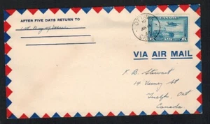 Canada #C6, 6¢ Monoplane June 15 1938 Air Mail First Day Cover to Guelph VF - Picture 1 of 2