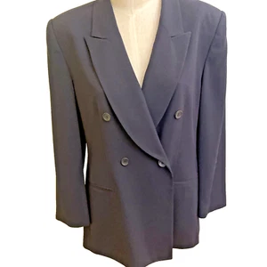 Jones New York black wool blend double breasted blazer jacket 16 Z61 - Picture 1 of 10