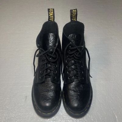 Dr Doc Martens 1460 8 hole pascal emboss floral ankle black boots UK4 EU37 US6 - Image 1 of 4