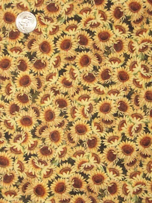 Molas de tecido de algodão Susan Winget girassóis por jarda - Imagem 1 de 3