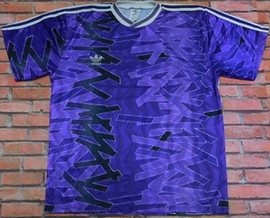 Adidas Trefoil Shirt Football Nolel Vintage Made In U.K. (307) Size 9/10 - Picture 1 of 3