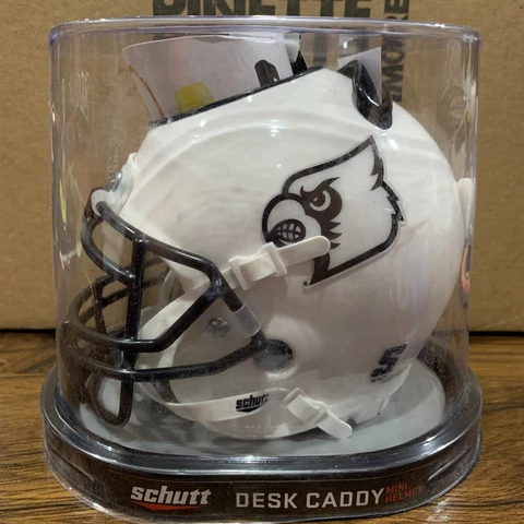 University Of Louisville Cardinals (Black) NCAA Schutt Mini Helmet Desk Caddy Cover