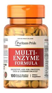 Puritan's Pride Multi Enzyme 100 Easy to Swallow Coated Tablets