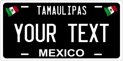 Tamaulipas Black Mexico License Plate Personalized Car Bike Motorcycle - Image 1 of 2