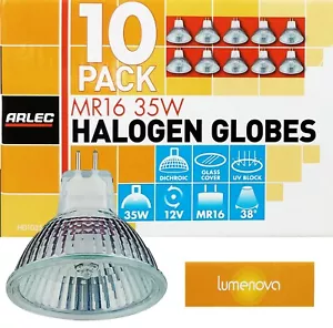 10 x 12V 35W MR16 Gu5.3 Halogen Light Lamp Globes Bulbs 38 Degree Beam Dimmable - Picture 1 of 1
