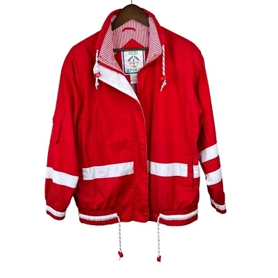 Izzi Spirit Red & White Jacket Vintage Preppy Nautical - Image 1 of 4