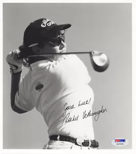 RACHEL HETHERINGTON LPGA CHAMPION INSCRIBED & SIGNED SUPERB ACTION PHOTO PSA - Foto 1 di 3
