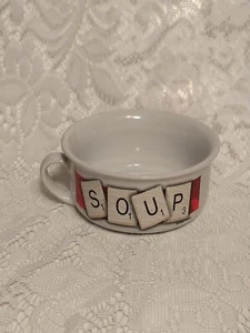 Hasbro Ceramic Scrabble Coffee Tea Mug Soup Bowl Alphabet Letters tblak1 - Picture 1 of 12