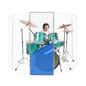 PENNZONI SIngle Panel Drum Shield Acrylic Panels w/ Plastic Hinges, Acrylic Drum - Picture 1 of 10