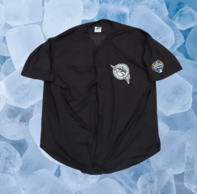 Camiseta de beisebol masculina adulta vintage Florida Marlins Rodriguez MLB tamanho 2XL preta - Imagem 1 de 4