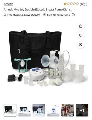 Extractor de leche Ameda Mya Joy con bolsa grande y accesorios de lujo**NUNCA USADO** Foto 1 de 4