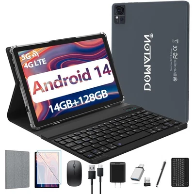 Tablet, 2025 Android Tablet with Keyboard 14GB+128GB+1TB Expand, 4G Cellular ... - Image 1 of 4