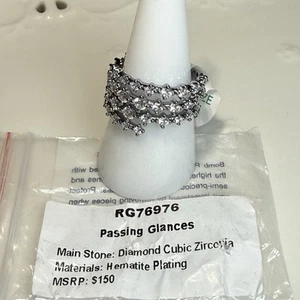 Bomb Party April Birthday 2025 Passing Glances CZ Hematite Sz 8 Free Shipping - Picture 1 of 7