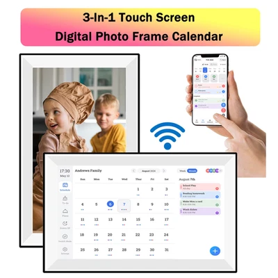 16 Language Touch Screen 15.6Inch Calendar Digital Photo Frame Smart Organizer W - Image 1 of 4