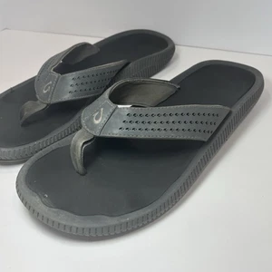 Sandalias de Tanga Olukai Ulele Para Hombre Talla 11 Gris Negro - Imagen 1 de 7